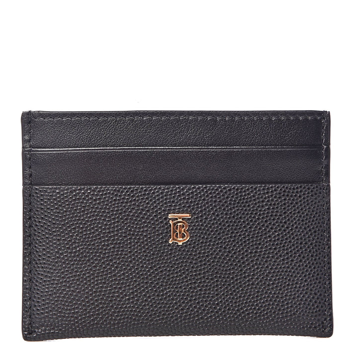 Grainy Calfskin Monogram Motif Card Case Black