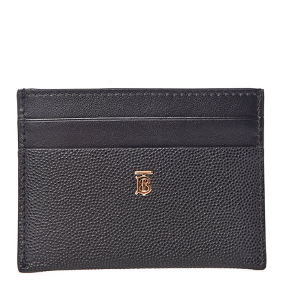 Burberry Grainy Calfskin Monogram Motif Card Case Black 1 of 7