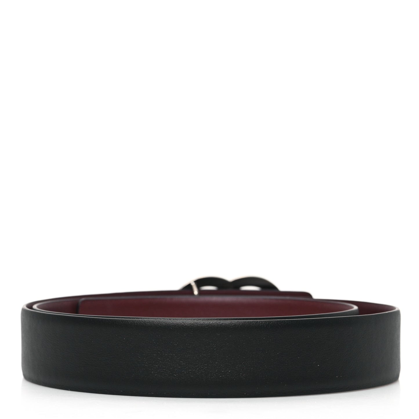 Calfskin CC Reversible Belt 90 36 Black Burgundy