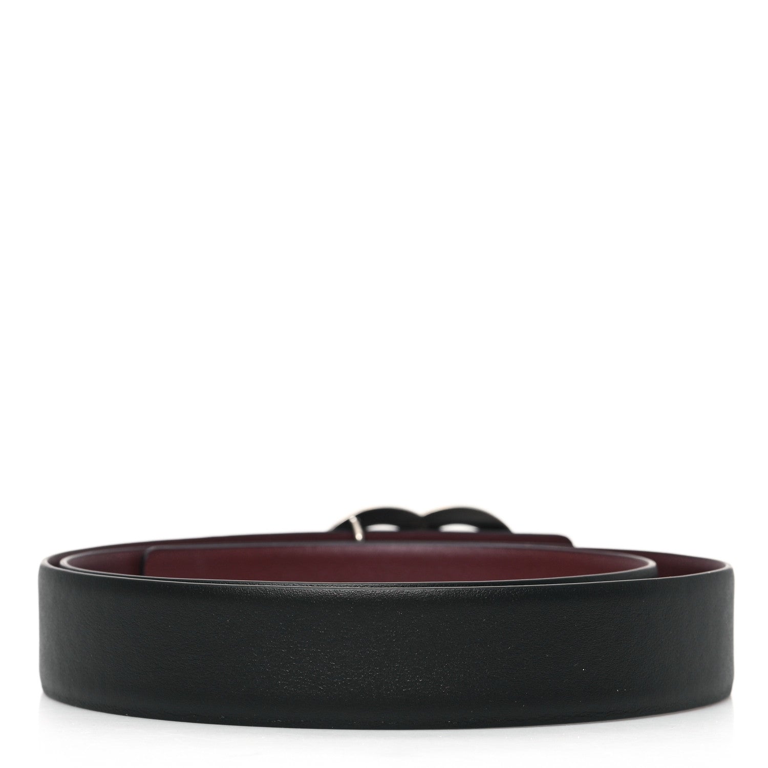 Chanel Calfskin CC Reversible Belt 90 36 Black Burgundy 2 of 4