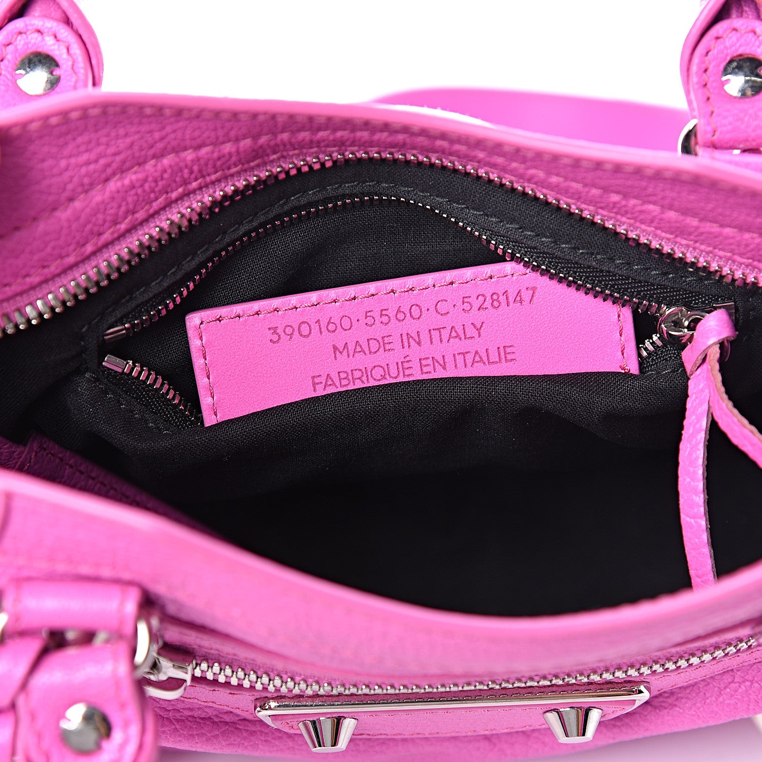 Balenciaga Chevre Silver Metallic Edge Hardware Mini City Rose Fluo 8 of 11