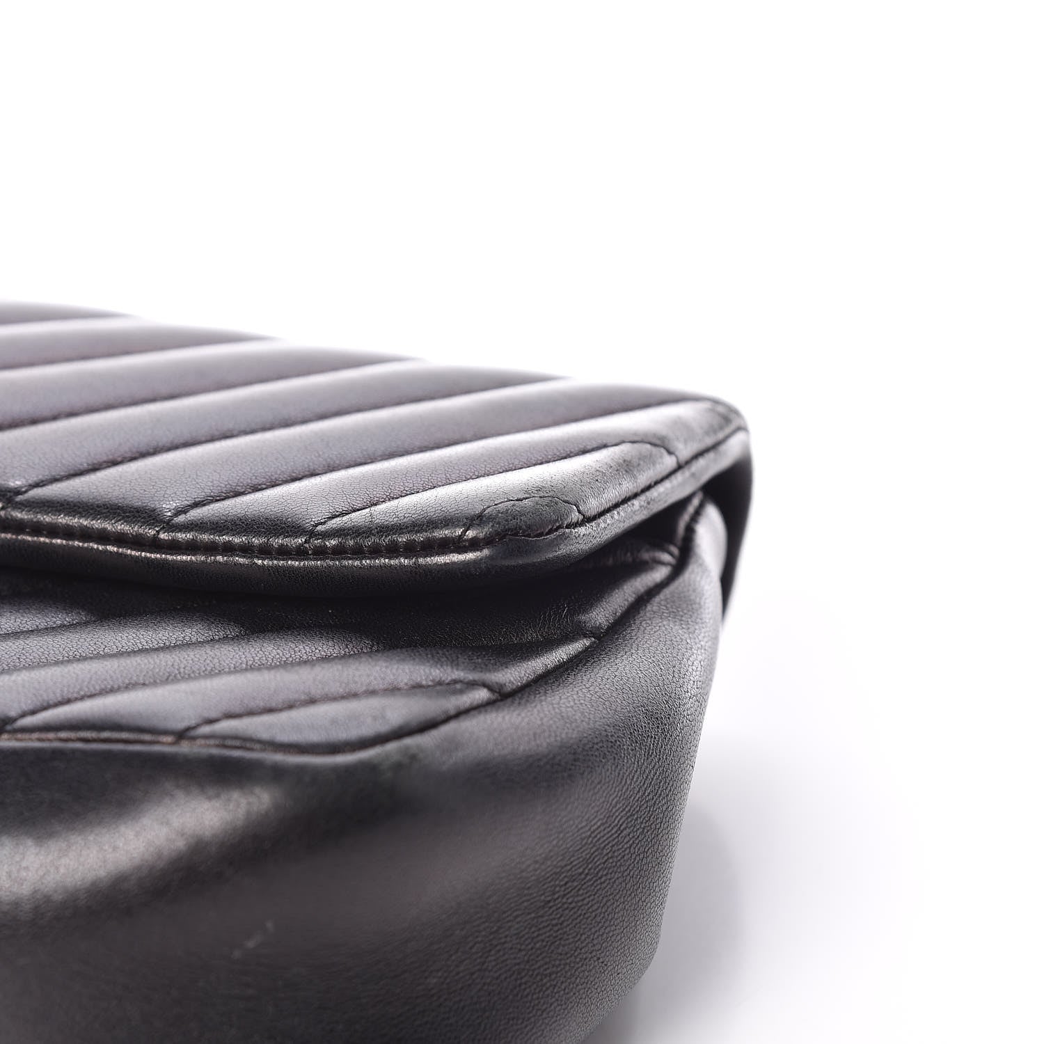 Chanel Lambskin Chevron Quilted Small Single Flap Black 13 of 15