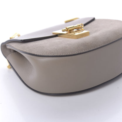 Chloe Suede Smooth Calfskin Mini Drew Shoulder Bag Motty Grey 5 of 9
