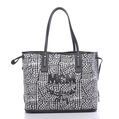 MCM Visetos Medium Liz Reversible Shopper Tote Black 4 of 17