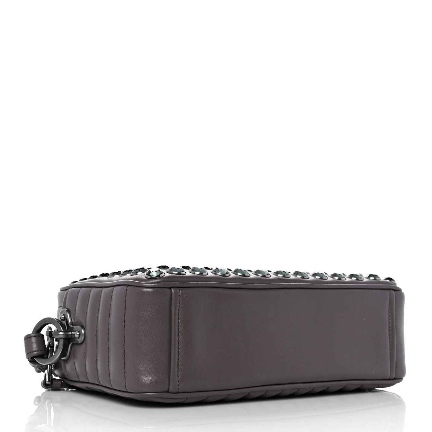 Soft Calfskin Crystal Impunture Camera Bag Bambu