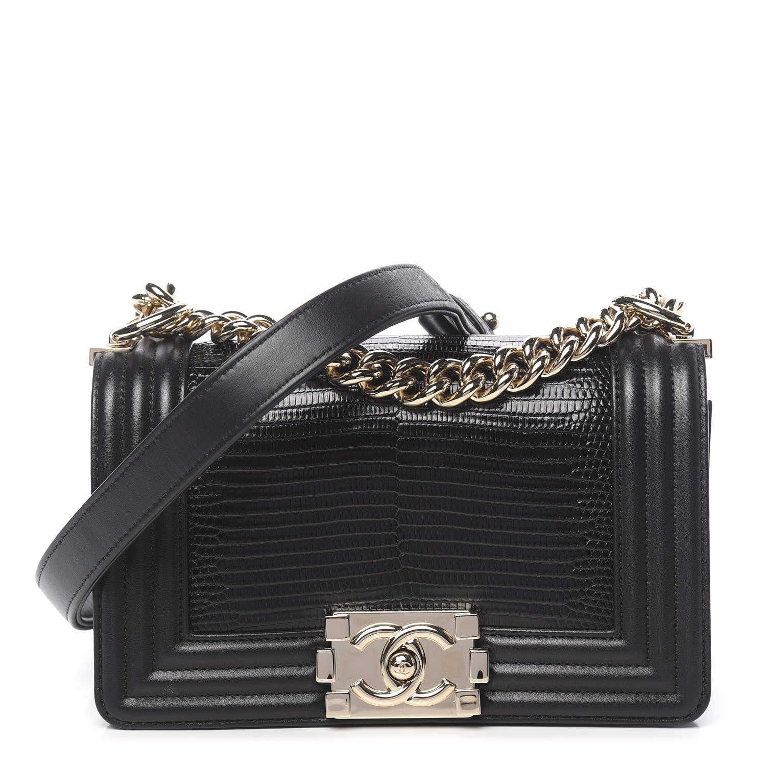 Chanel Lizard Calfskin Small Boy Flap Black 1 of 9