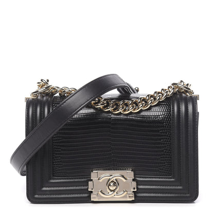 Chanel Lizard Calfskin Small Boy Flap Black 1 of 9