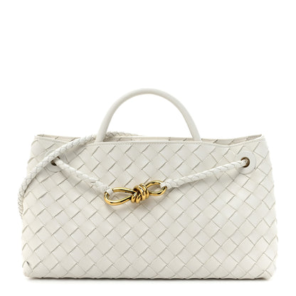 Bottega Veneta Nappa Intrecciato Small East West Andiamo Shoulder Bag White 1 of 15