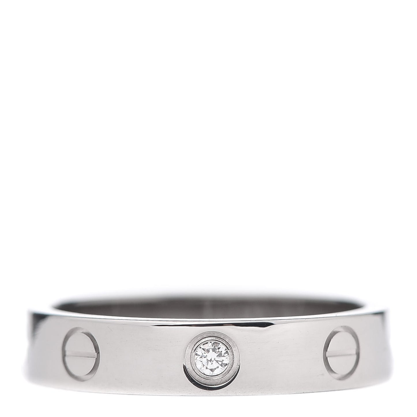 18K White Gold Diamond 4mm LOVE Wedding Band Ring 53 6.25