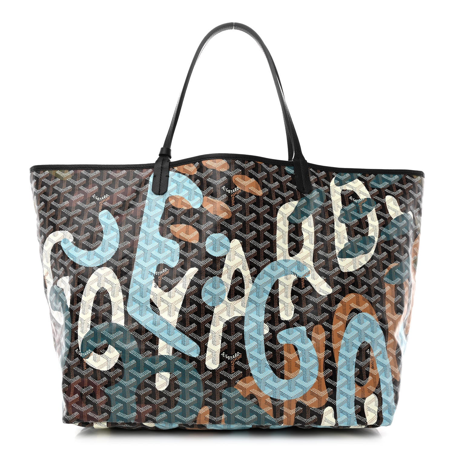 Goyard Goyardine Saint Louis Lettres Camouflage GM Black Blue 3 of 12