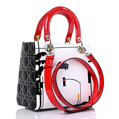 Christian Dior X MATTHEW PORTER Patent Printed Calfskin Cannage Medium Lady Multicolor 3 of 10