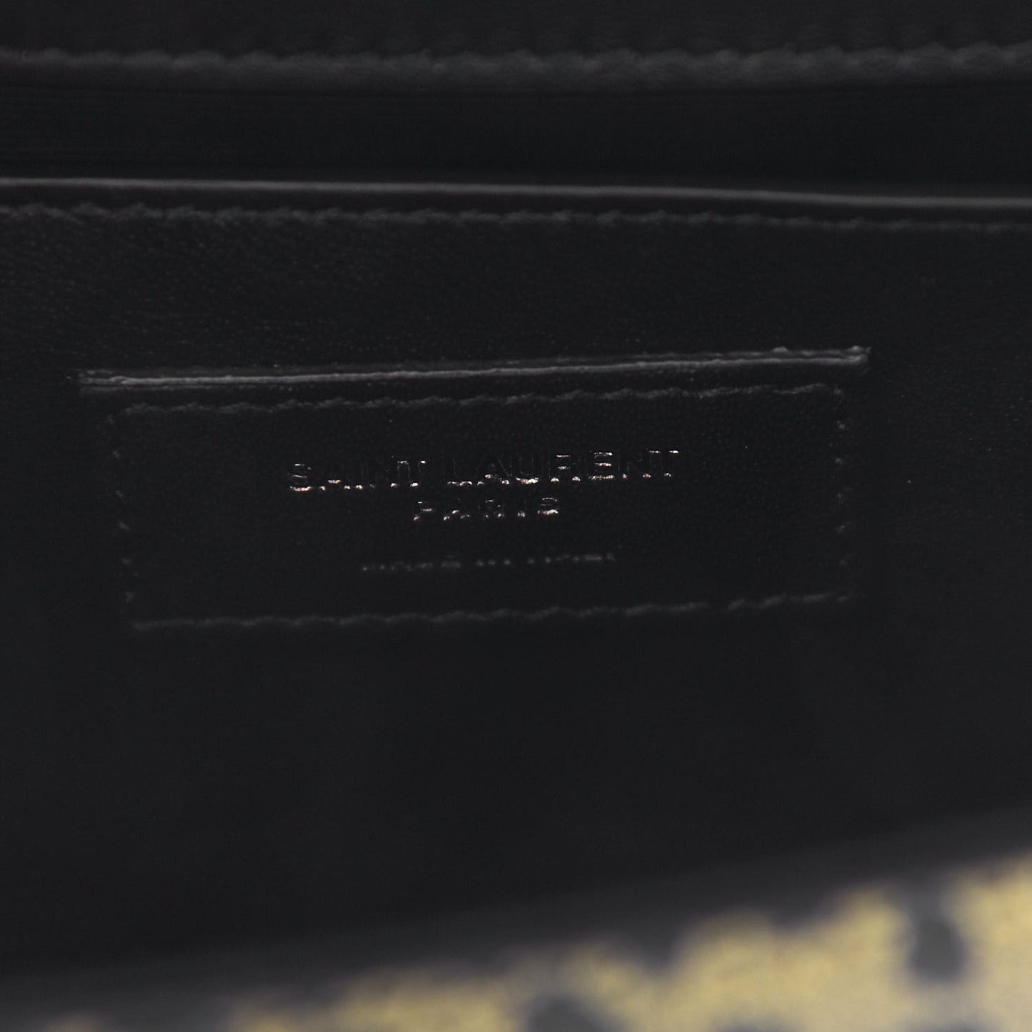 Patent Glitter Leopard Small Classic Monogram Kate Chain Wallet Black Gold