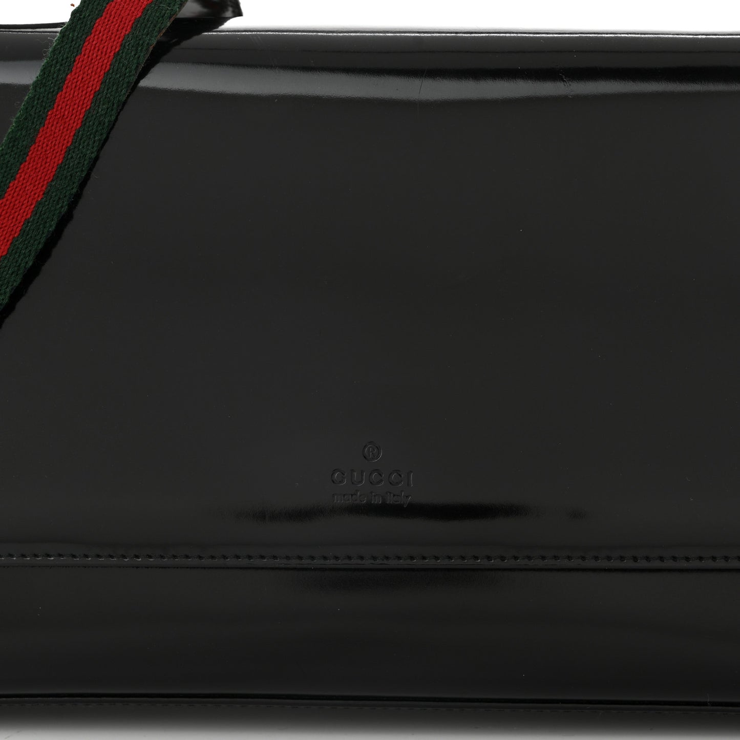 Patent Web Shoulder Bag Black