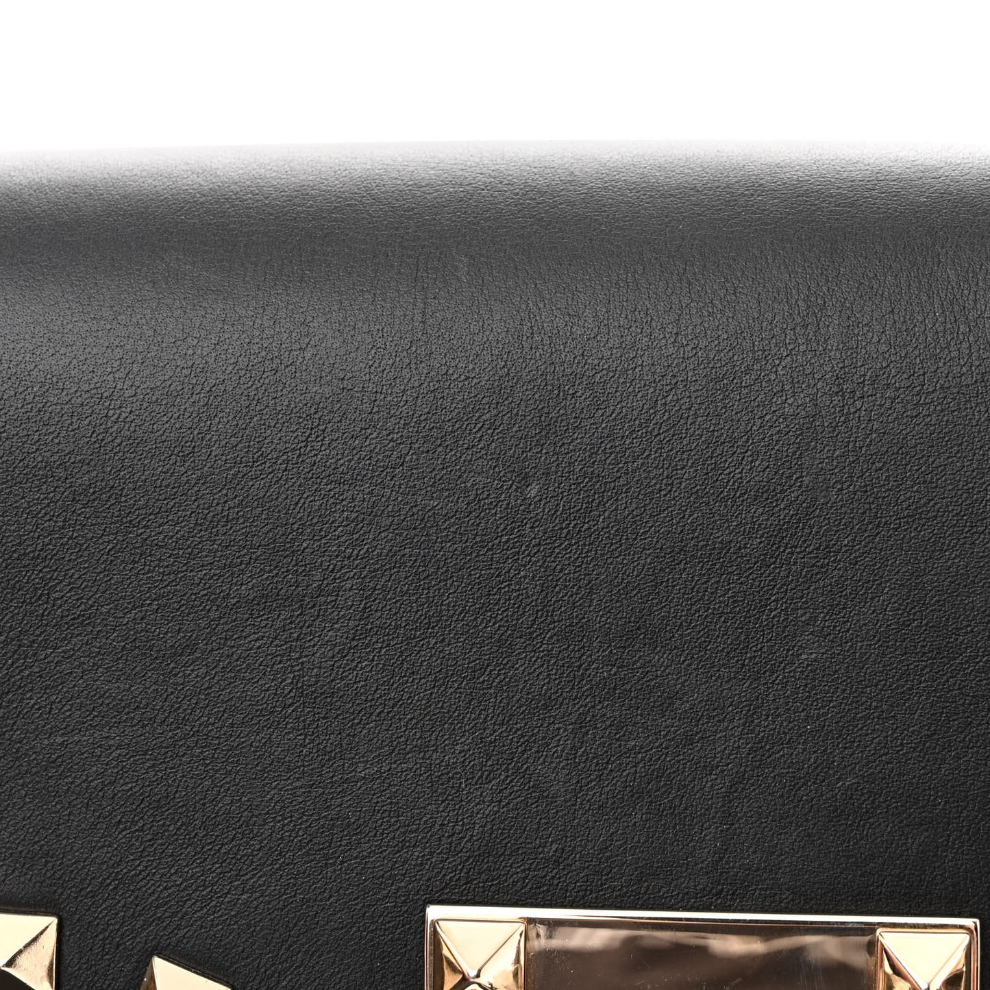Vitello Medium Rockstud Flip Lock Crossbody Bag Black