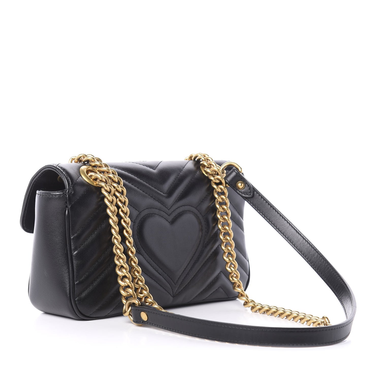 Calfskin Matelasse Mini GG Marmont Shoulder Bag Black