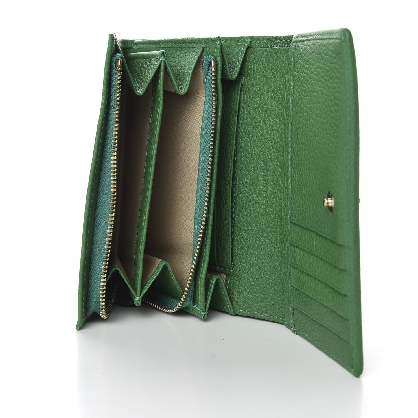 Small Classic Grain Tree French Purse Wallet Green