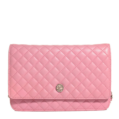 Chanel Lambskin Micro Quilted Wallet On Chain WOC Pink 1 of 9