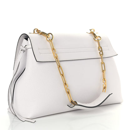 Valentino Garavani Pebbled Calfskin Large VRing Chain Shoulder Bag White 3 of 8