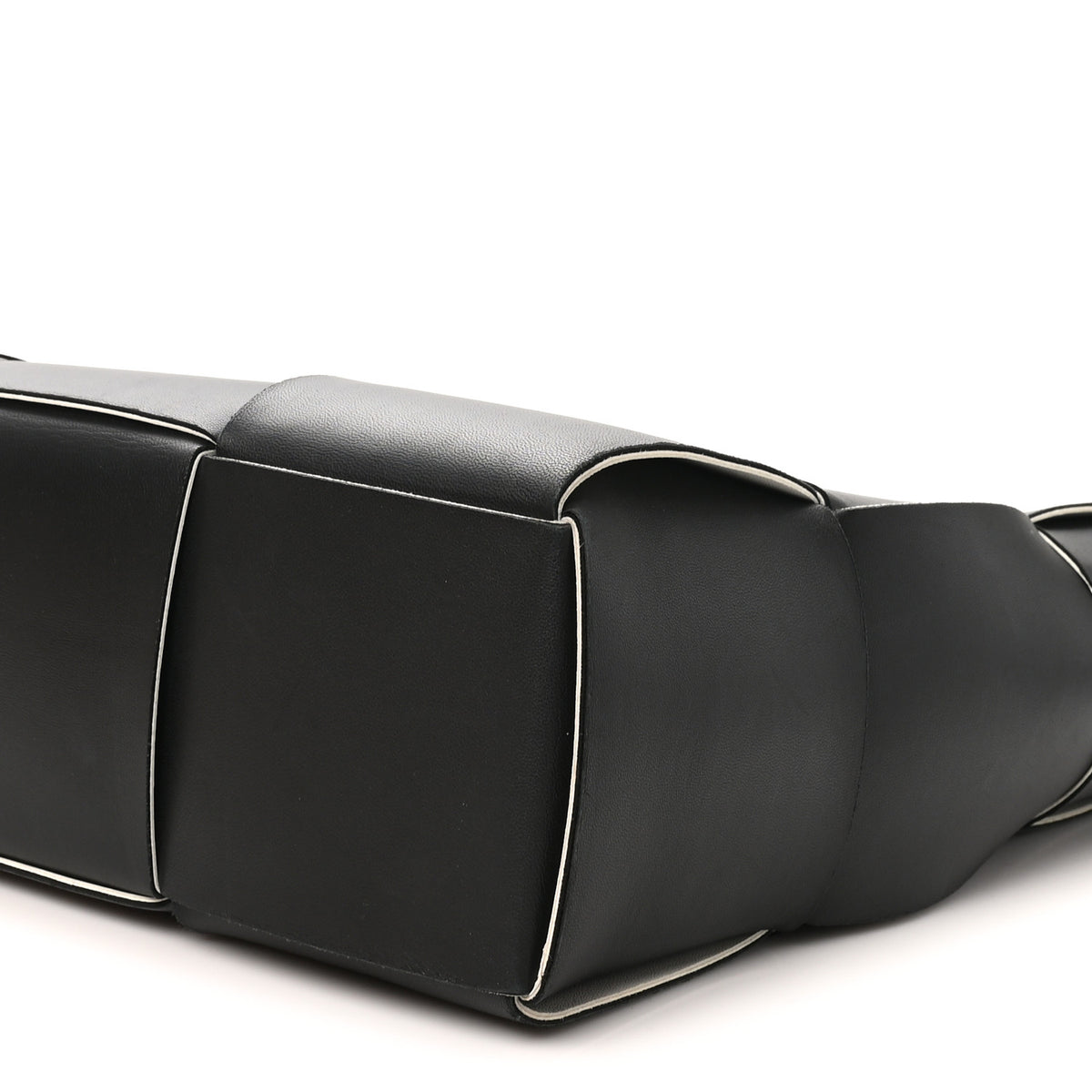 Nappa Maxi Intrecciato Large Arco Tote Black White