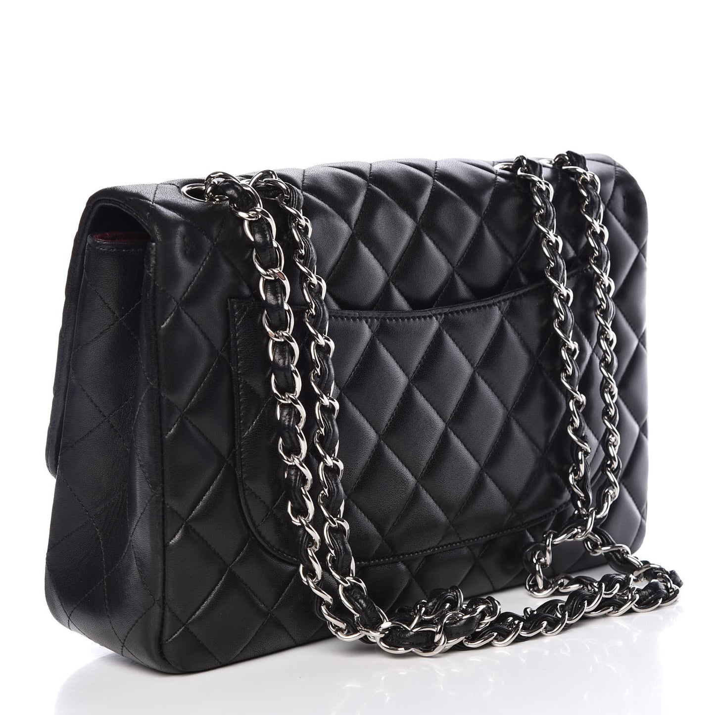 Lambskin Quilted Jumbo Single Flap Black