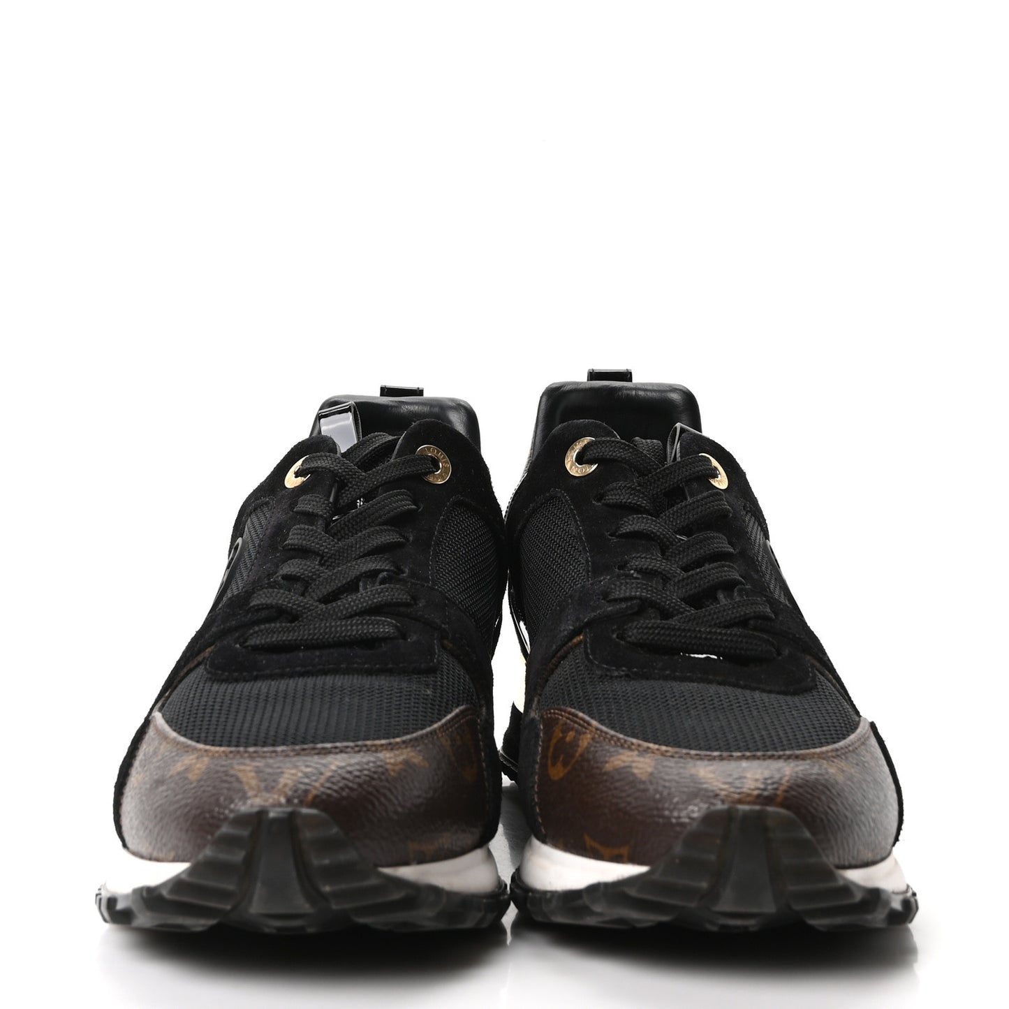 Suede Monogram Run Away Sneakers 38.5 Black