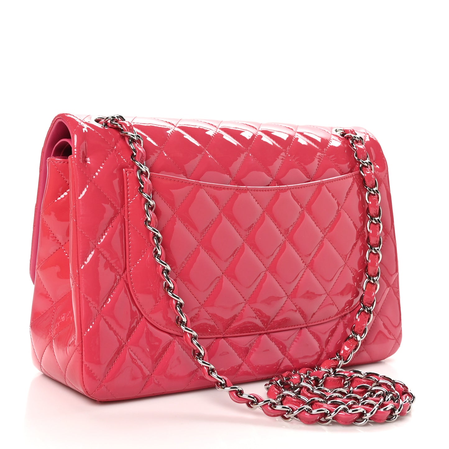 Patent Quilted Jumbo Double Flap Pink