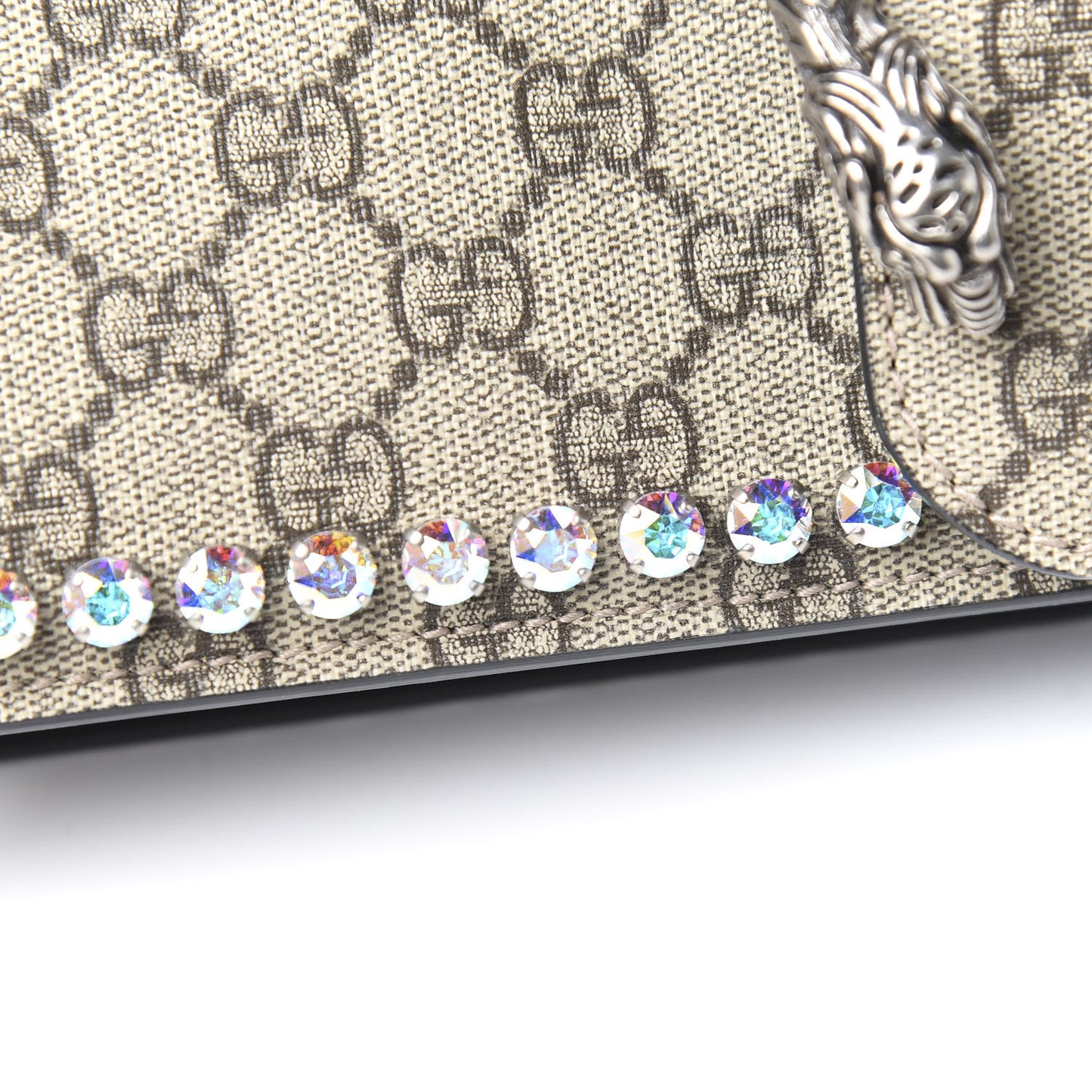 GG Supreme Monogram Crystal Small Dionysus Shoulder Bag Black