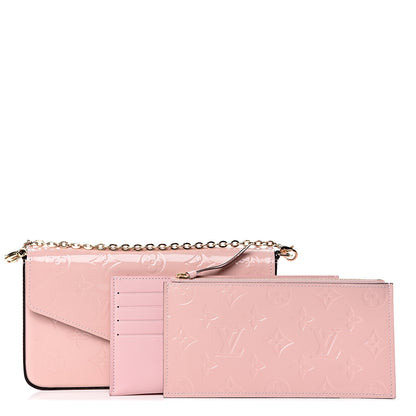 Louis Vuitton Vernis Felicie Chain Wallet Rose Ballerine 1 of 11