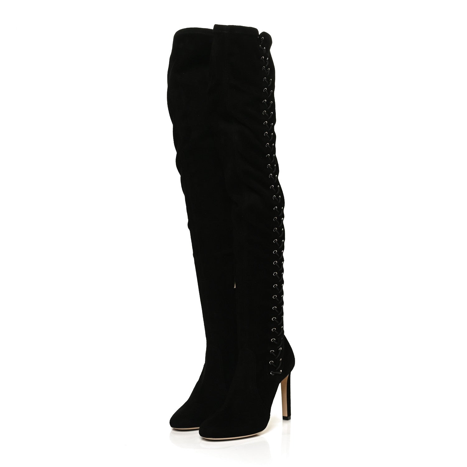 Jimmy Choo Suede Marie 100 Knee High Boots 36 Black 3 of 10