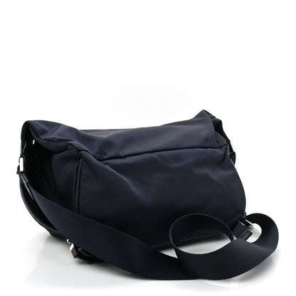 Prada Re-Nylon Saffiano Double Snap Buckle Zip Flap Shoulder Bag Bleu 3 of 12