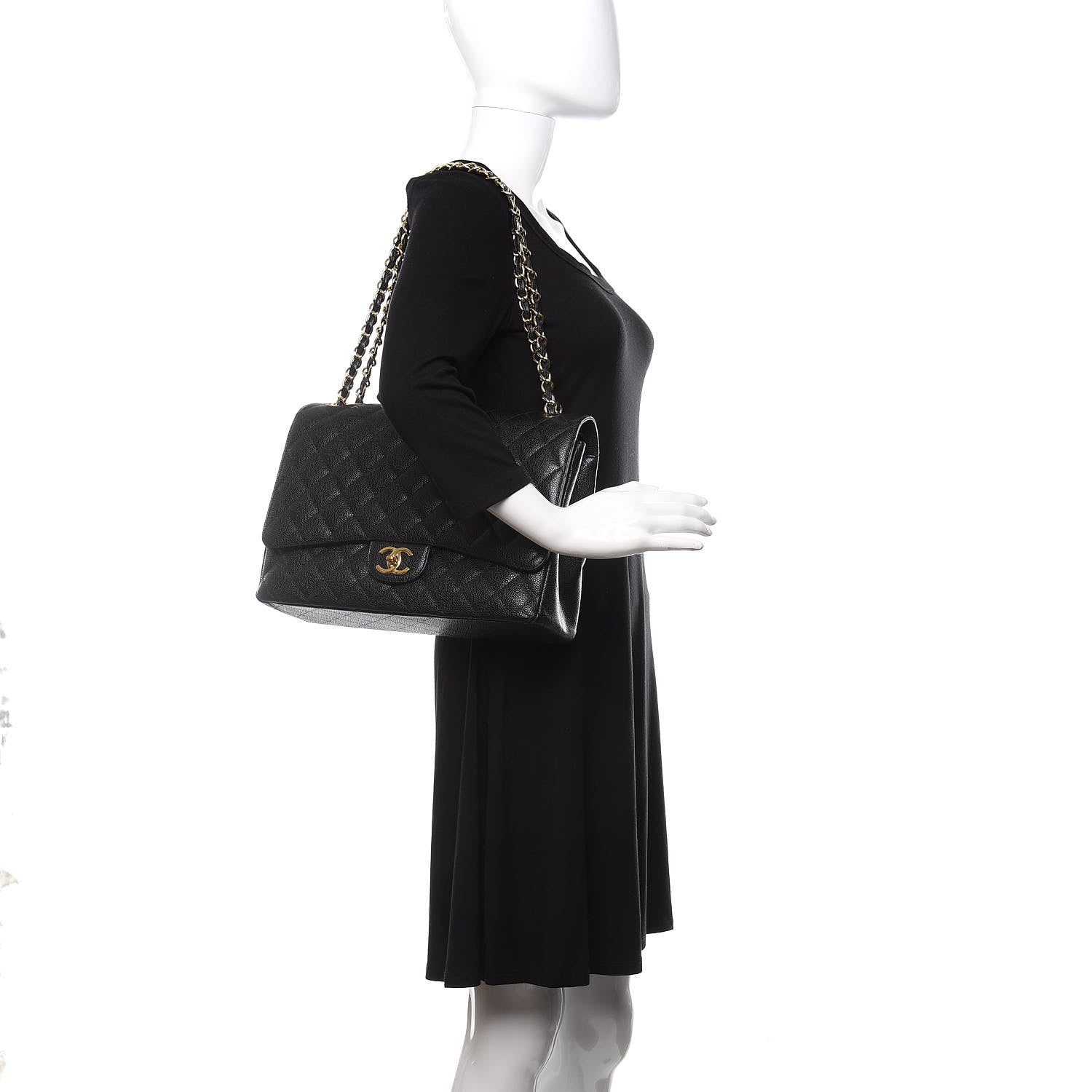 Chanel Caviar Quilted Maxi Double Flap Black 2 of 13
