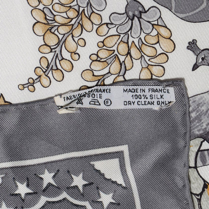 Hermes Silk Early America Scarf 90 Grey 5 of 5