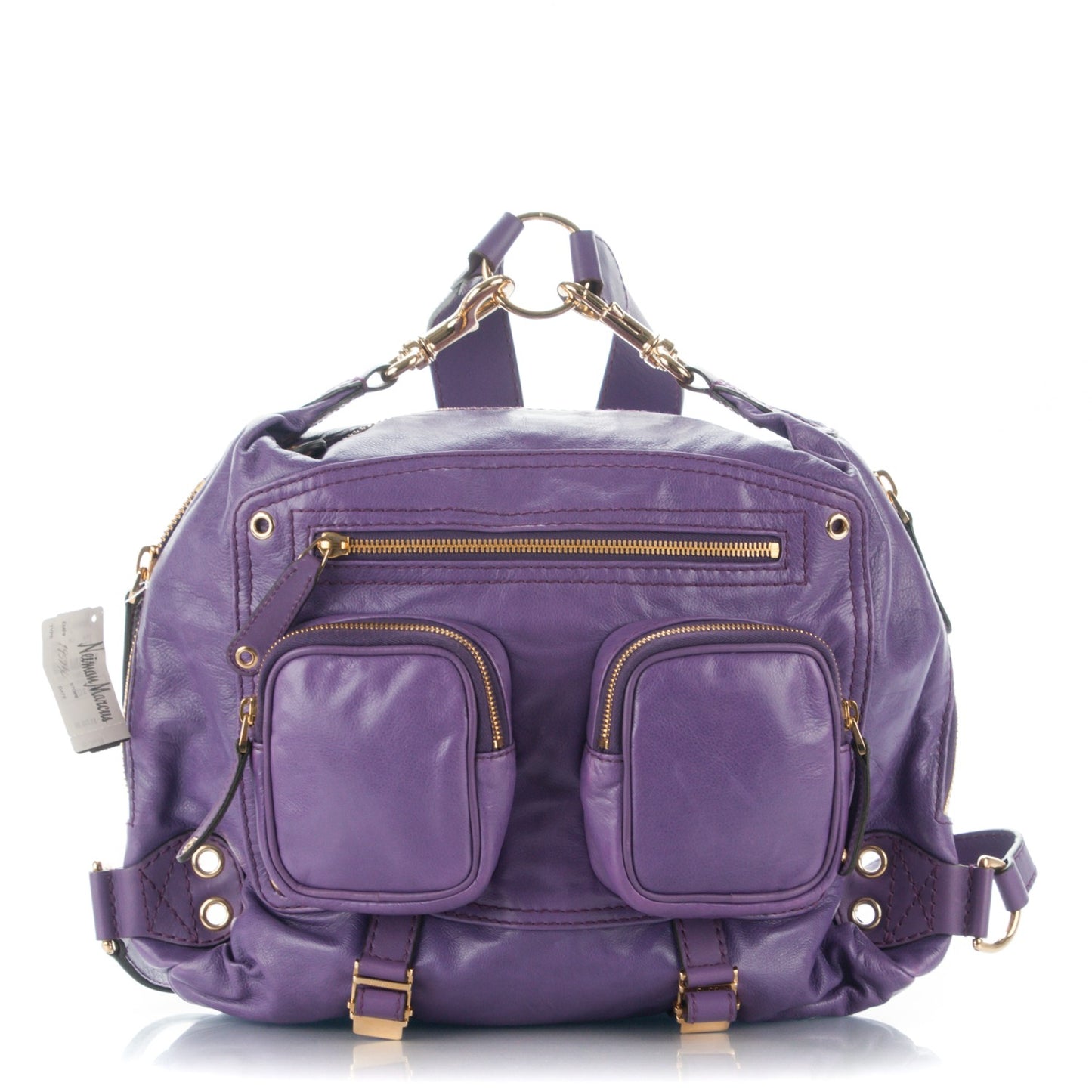 Calfskin Medium Darwin Convertible Backpack Purple