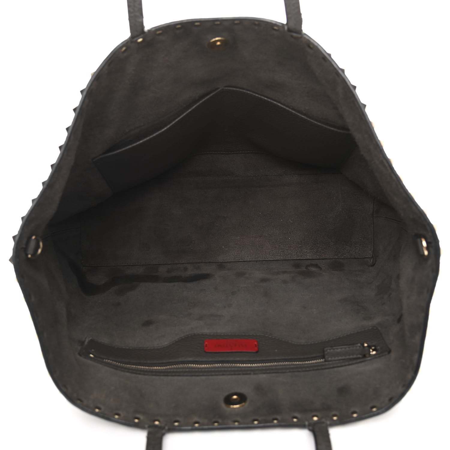 Valentino Garavani Grained Calfskin Rockstud Shoulder Tote Graphite 5 of 21