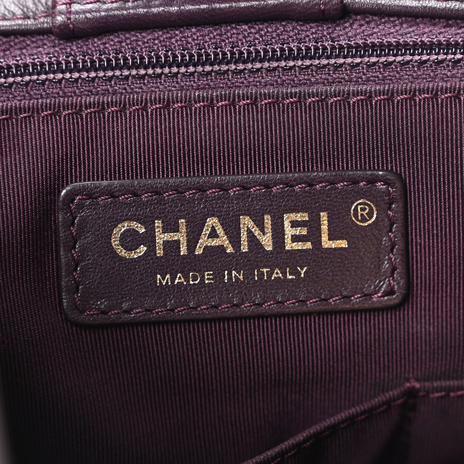 Chanel Lambskin Quilted Large Drawstring Shoulder Bag Dark Purple 6 of 10