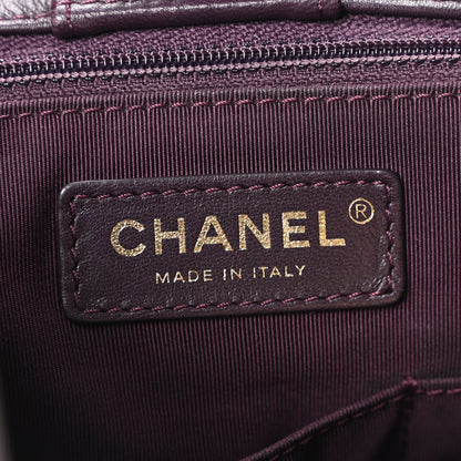 Chanel Lambskin Quilted Large Drawstring Shoulder Bag Dark Purple 6 of 10
