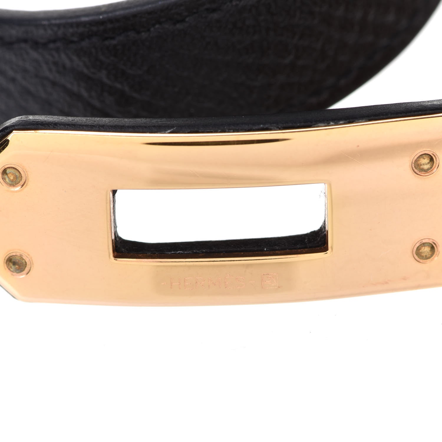 Hermes Epsom Kelly Double Tour Bracelet S Black 7 of 7