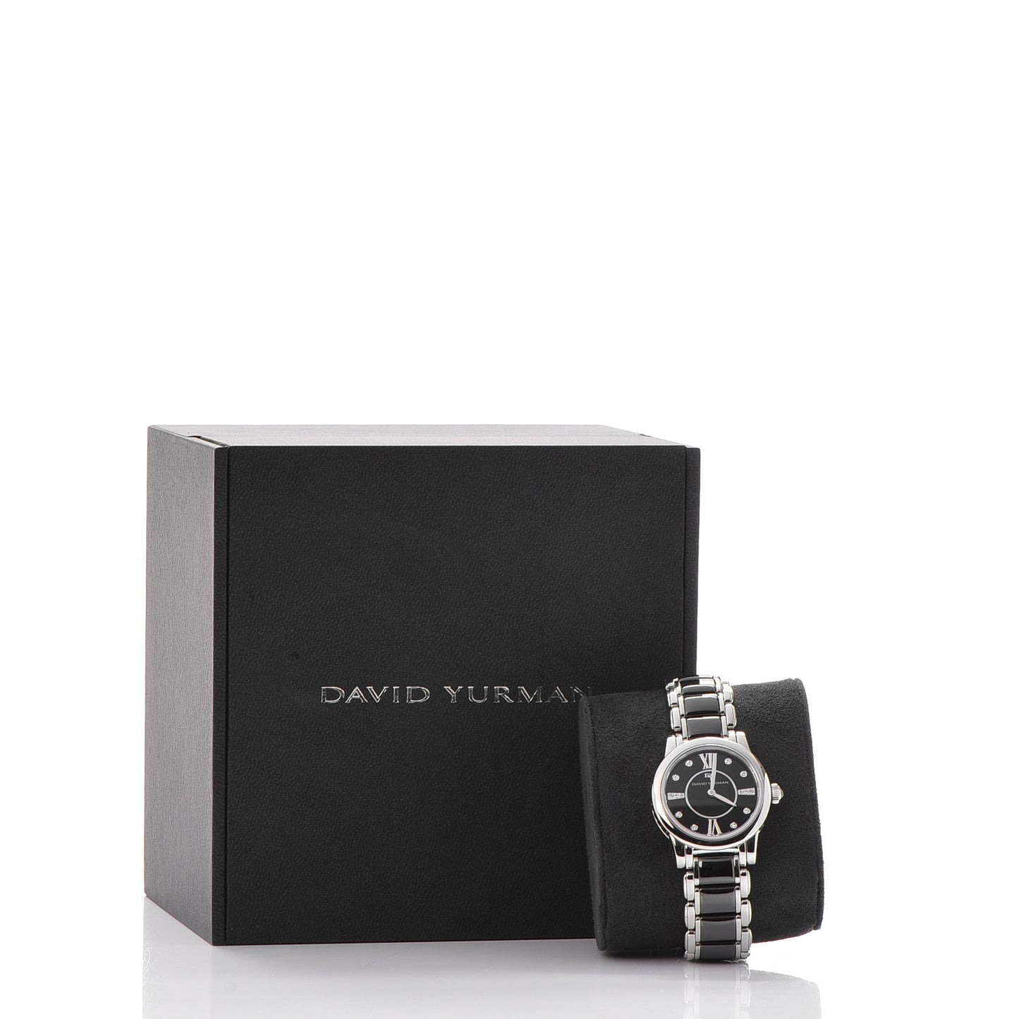 Stainless Steel Ceramic Diamond 30mm Classic Quartz Watch Black