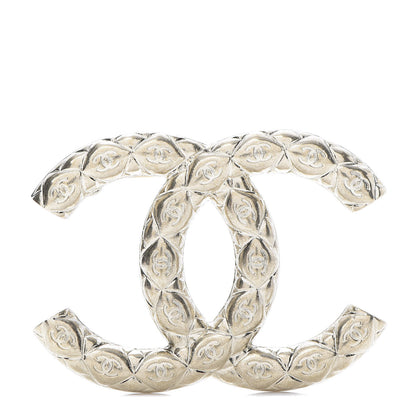 Chanel Metal CC Diamond Quilted Brooch Light Gold 1 of 5
