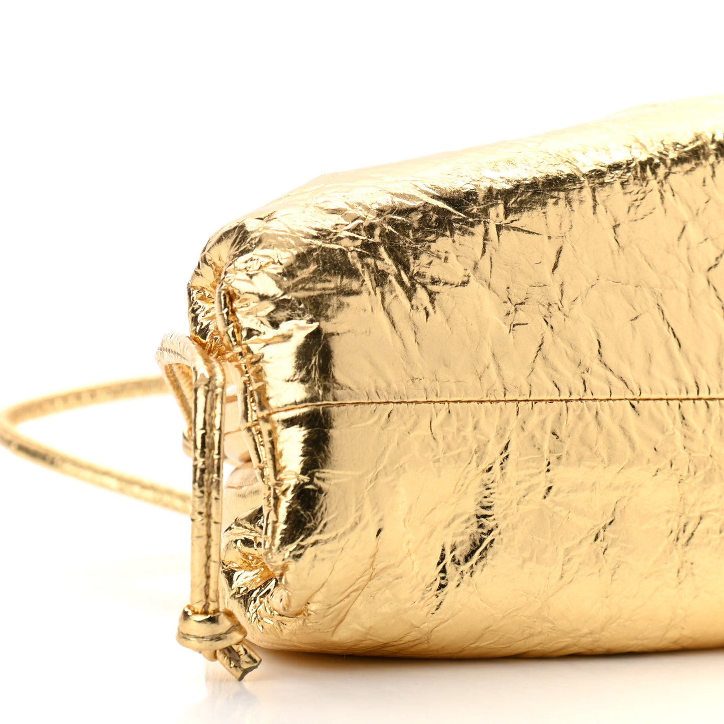 Metallic Crinkled Lambskin The Mini Pouch Oro