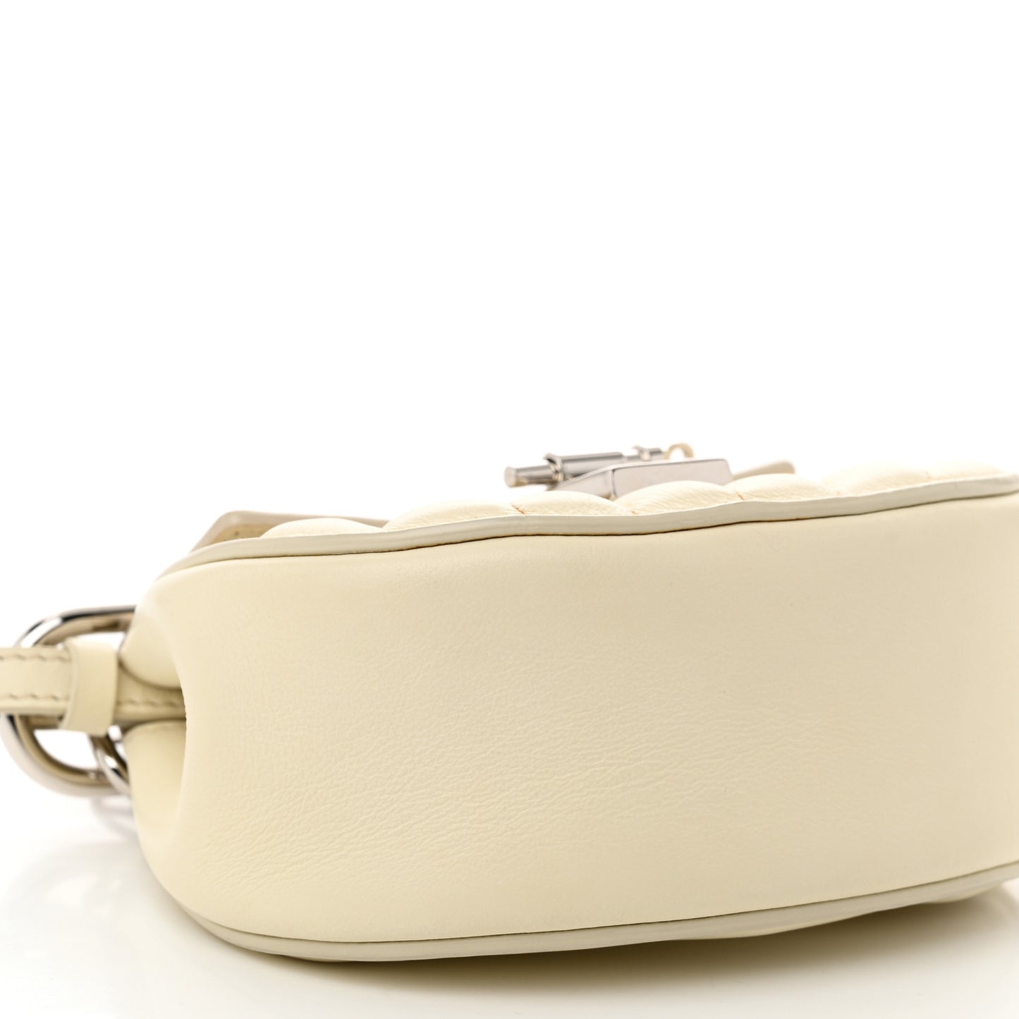 Calfskin Quilted Mini Drew Bijou Shoulder Bag Natural White Pearl Beige