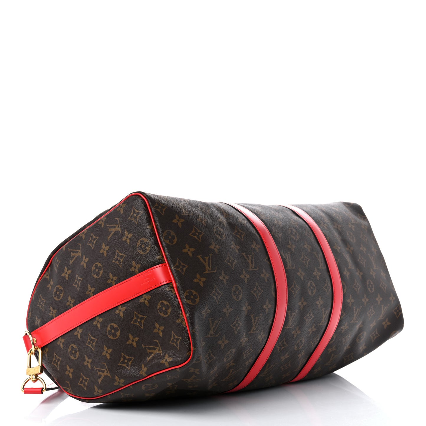 Calfskin Monogram Keepall Bandouliere 50 Coquelicot
