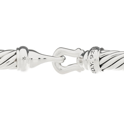 David Yurman Sterling Silver Diamond 5mm Cable Buckle Bracelet 3 of 4