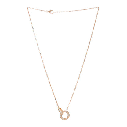 Cartier 18K Pink Gold Diamond Interlocking LOVE Paved Necklace 2 of 5