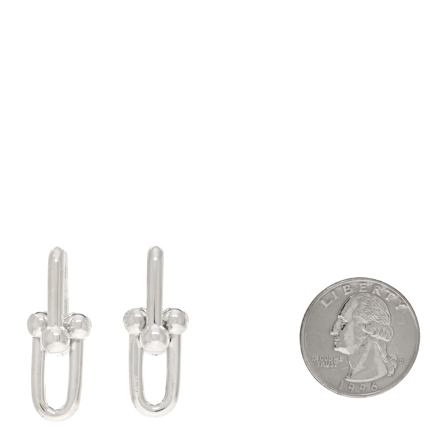 Tiffany Sterling Silver Large HardWear Link Earrings 2 of 4