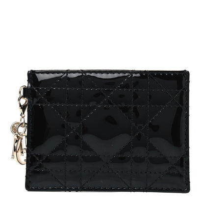 Christian Dior Patent Cannage Lady Dior Card Holder Black 1 of 4