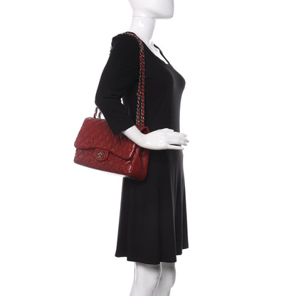 Chanel Lambskin Quilted Jumbo Double Flap Red 2 of 14