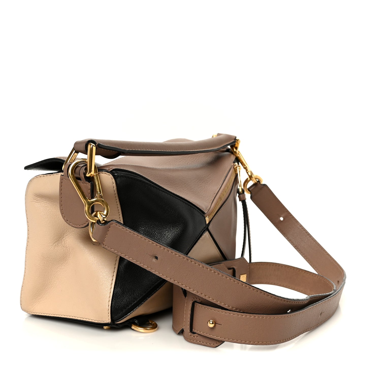 Calfskin Small Puzzle Bag Sand Hazelnut Ash