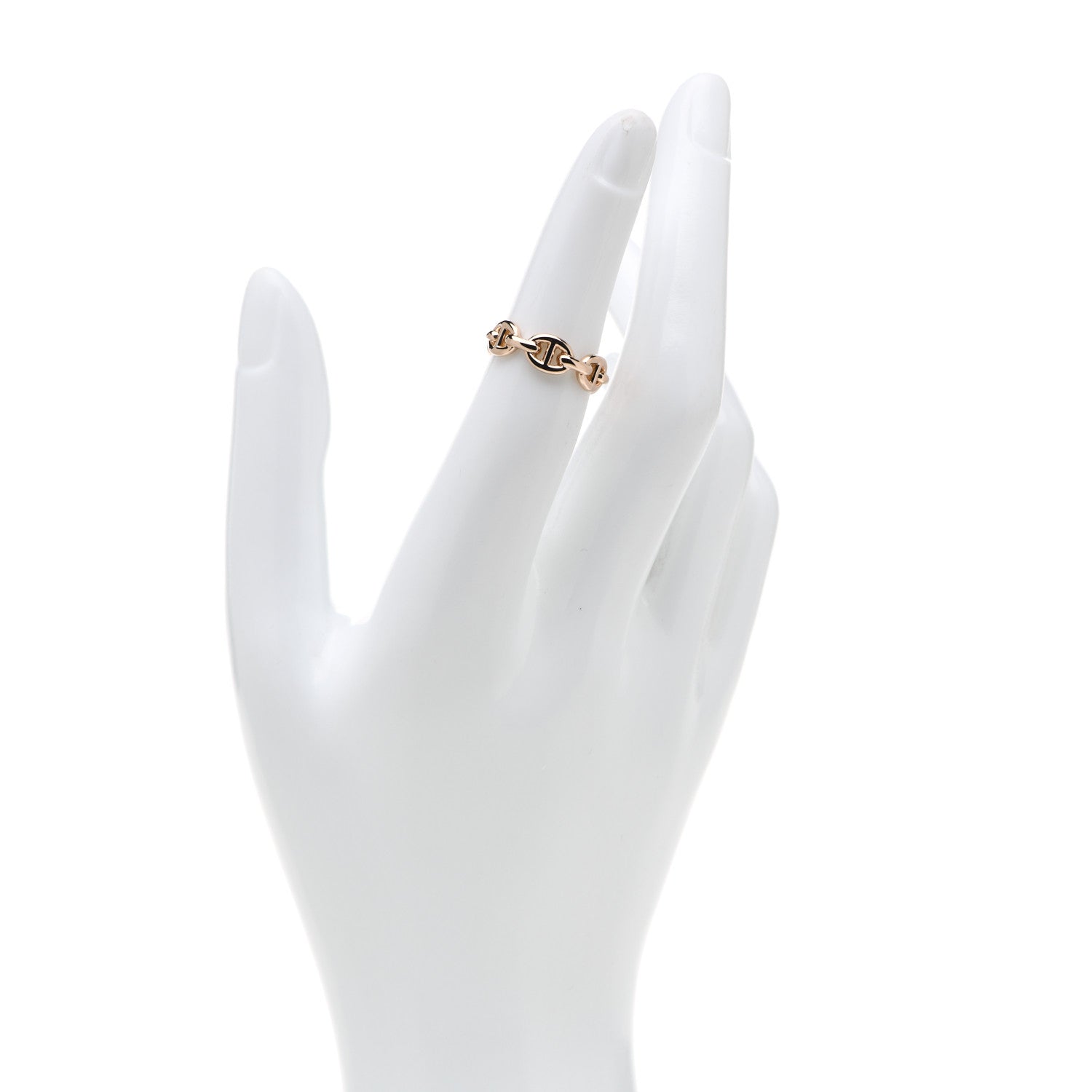 Hermes 18K Rose Gold PM Chaine D'Ancre Enchainee Ring 50 5.25 2 of 5