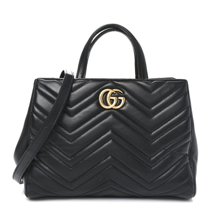 Gucci Calfskin Matelasse Small GG Marmont Tote Black 1 of 11